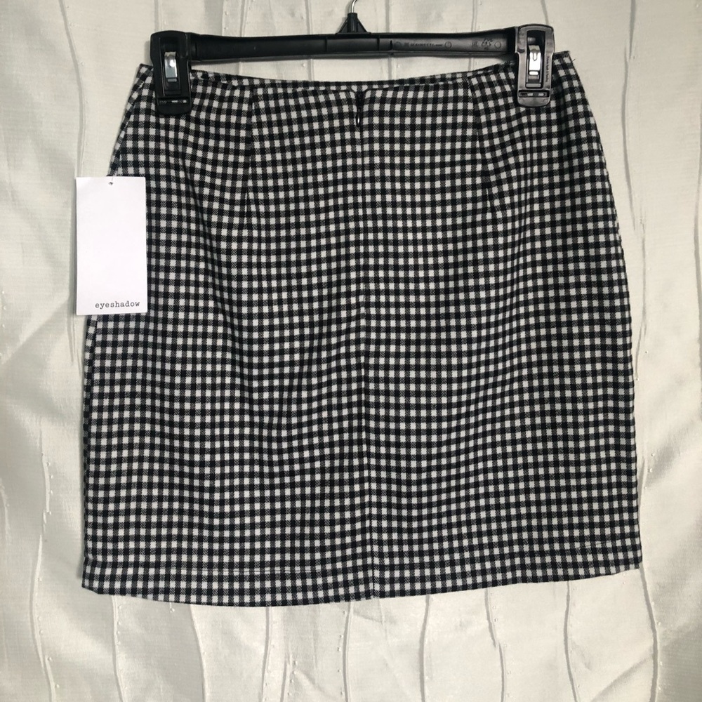 Black & white double slit skirt